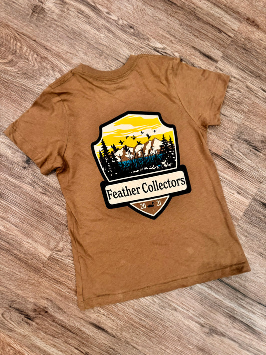 Vintage Brown Mountain Shield Short Sleeve T-Shirt